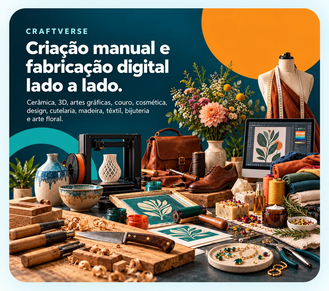 Criação artesanal e digital no CRAFTVERSE